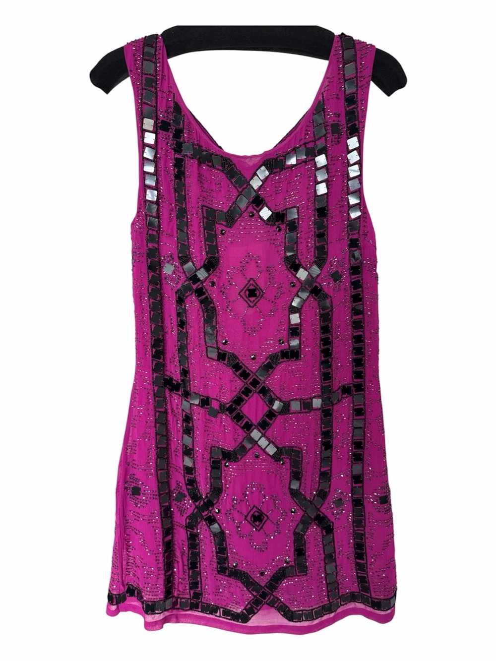 ✅ NEW Free People Fuchsia Beaded Mini Dress size 4